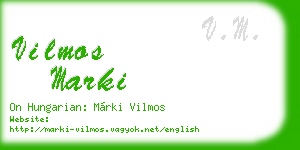 vilmos marki business card
